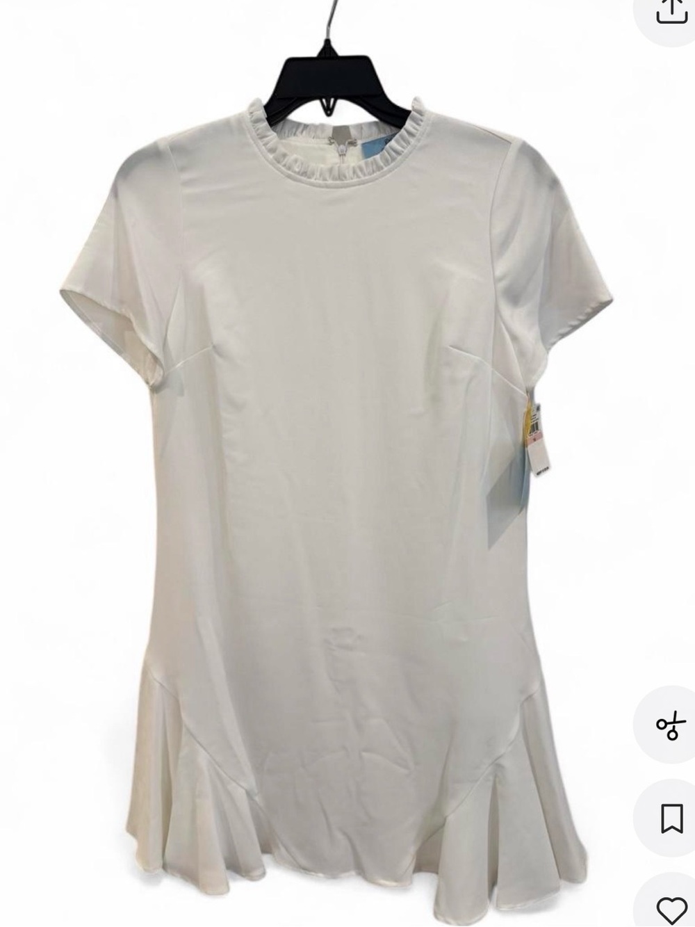 CeCe Cream Short Sleeve Ruffle Neck Maxi Dress